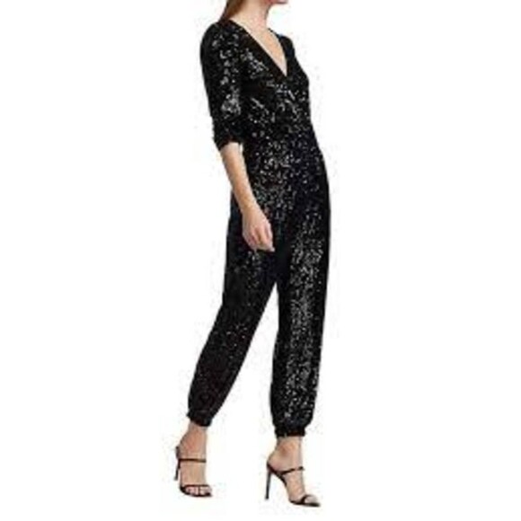 Generation Love Revolve Madison Sequin Jumpsuit Black NWT $395 - Picture 4 of 8